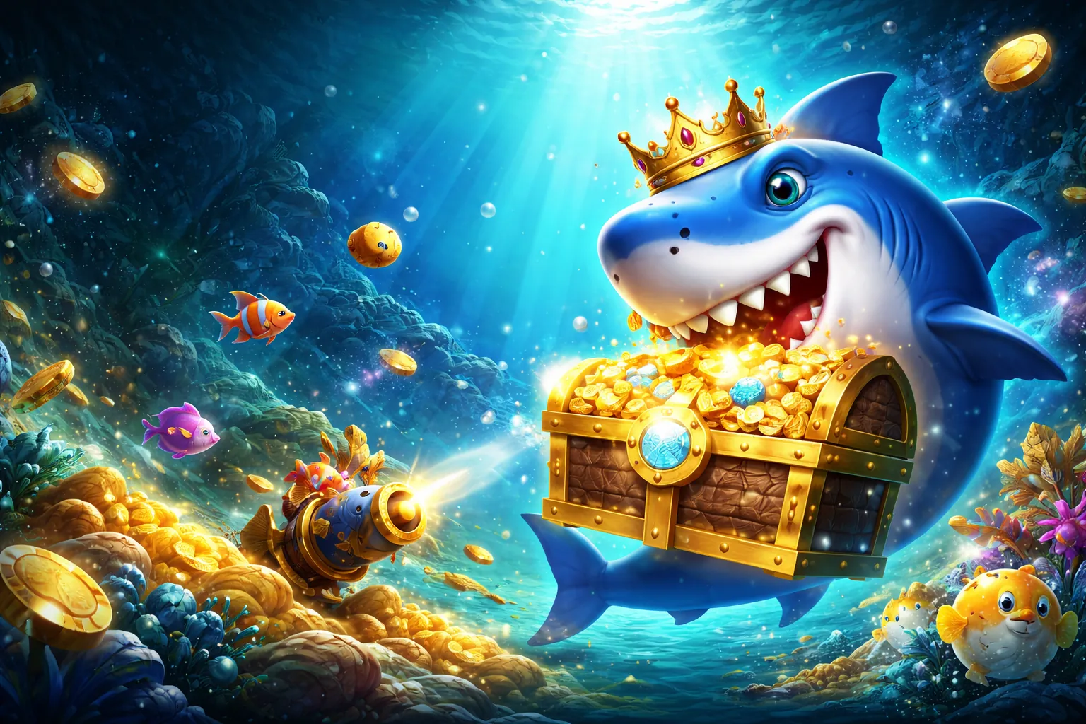 Giao diện game bắn cá đổi thưởng với đồ họa rực rỡ